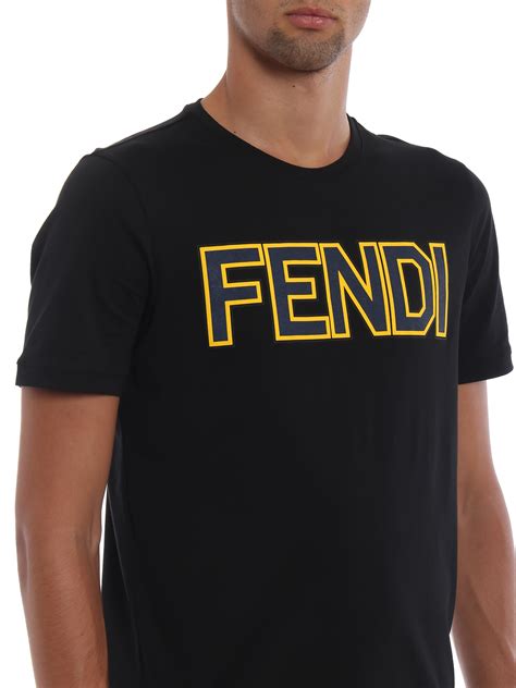 fendi logo tee black|Fendi logo t shirt women.